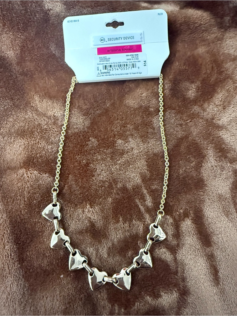 Arizona Jean Company Gold Heart Charm Link Necklace